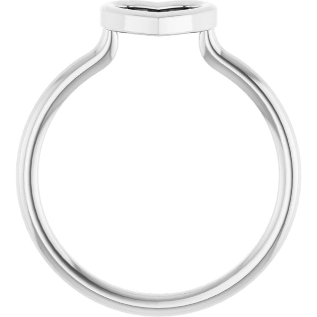 14k White Heart Ring