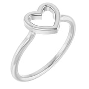 14k White Heart Ring