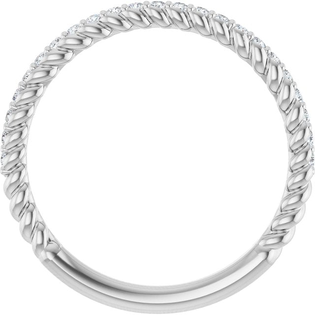 14k White 1/5 Ctw Natural Diamond Rope Anniversary Band
