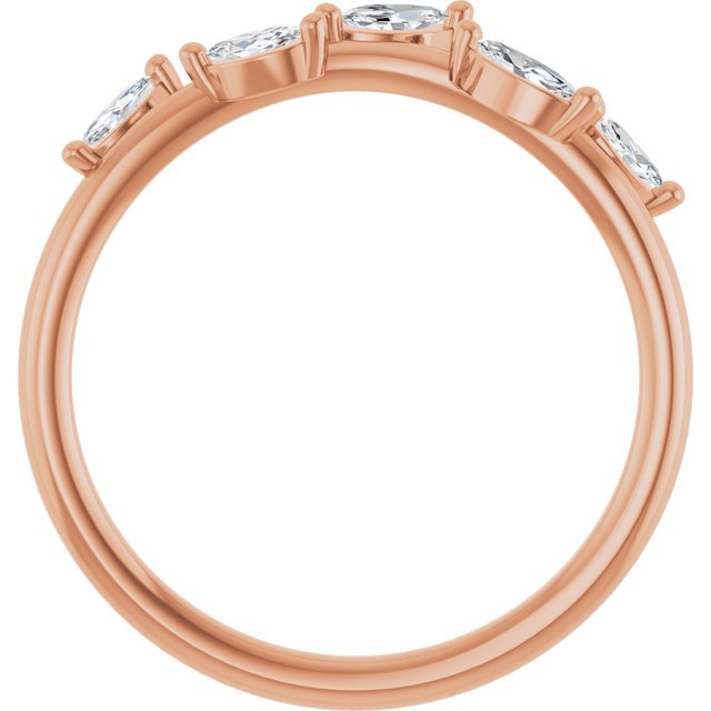 14k Rose 1/4 Ctw Natural Diamond Leaf Ring