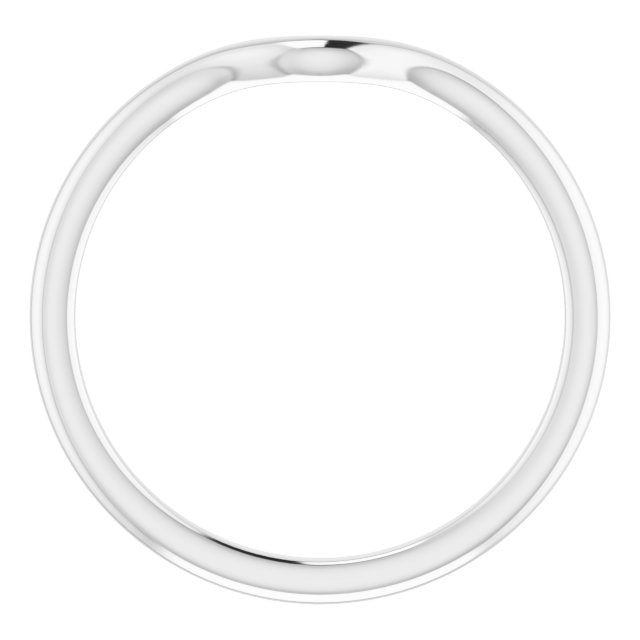 14k White Matching Band For 6.5 Mm Round Ring