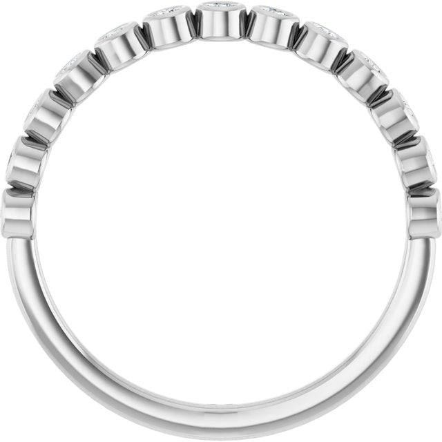 14k White 1/5 Ctw Lab-grown Diamond Anniversary Band