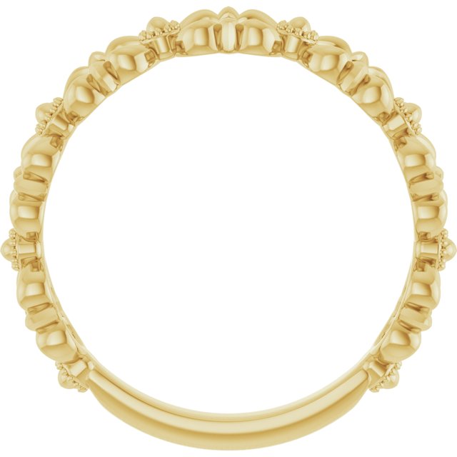 14k Yellow Stackable Bead Ring