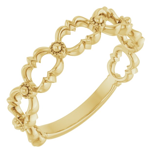 14k Yellow Stackable Bead Ring