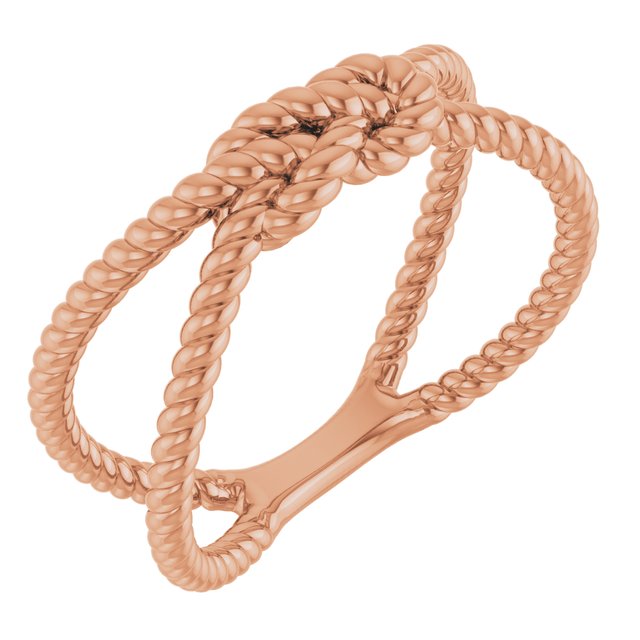 14k Rose Rope Knot Ring