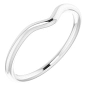 14k White Matching Band For 6.5 Mm Round Ring