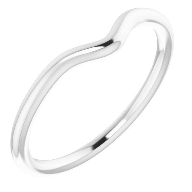 14k White Matching Band For 6.5 Mm Round Ring