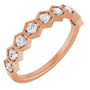 14k Rose 1/3 Ctw Natural Diamond Stackable Ring