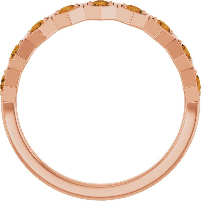14k Rose Natural Citrine Stackable Ring