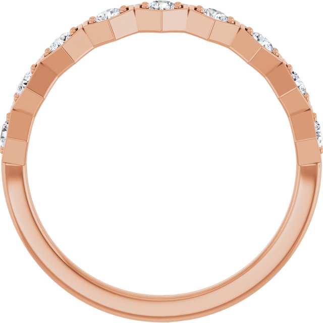 14k Rose 1/3 Ctw Natural Diamond Stackable Ring