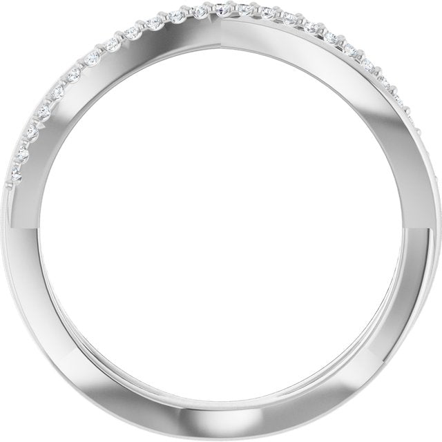 14k White 1/10 Ctw Natural Diamond Anniversary Band