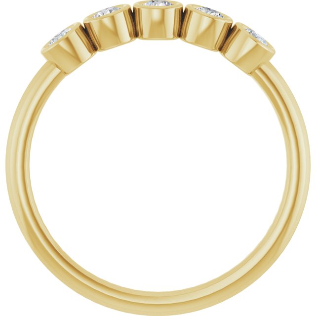 14k Yellow 1/3 Ctw Natural Diamond Five-stone Ring