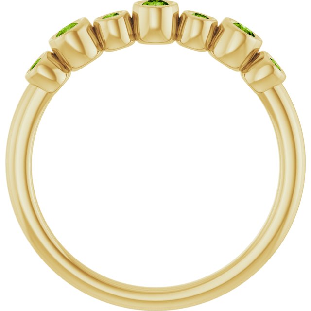 14k Yellow Natural Peridot Bezel-set Ring