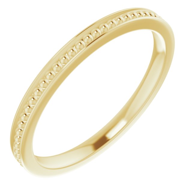 14k Yellow Stackable Bead Ring Size 7