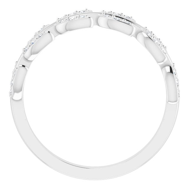 14k White 1/5 Ctw Natural Diamond Leaf Ring