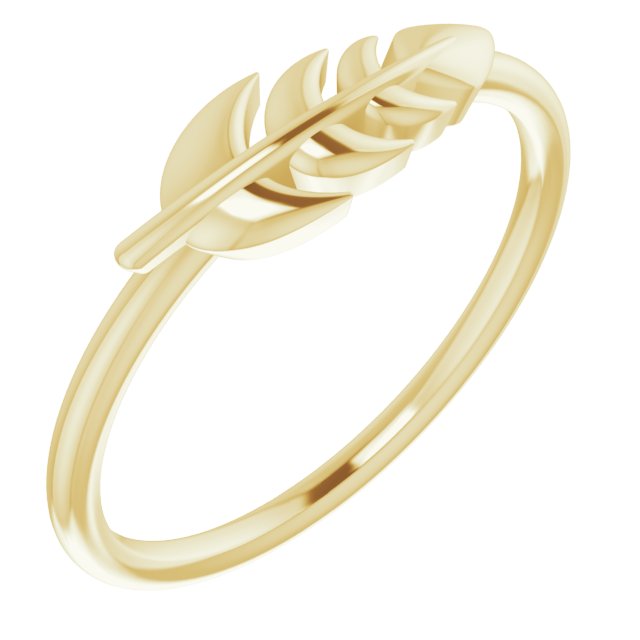14k Yellow Leaf Ring
