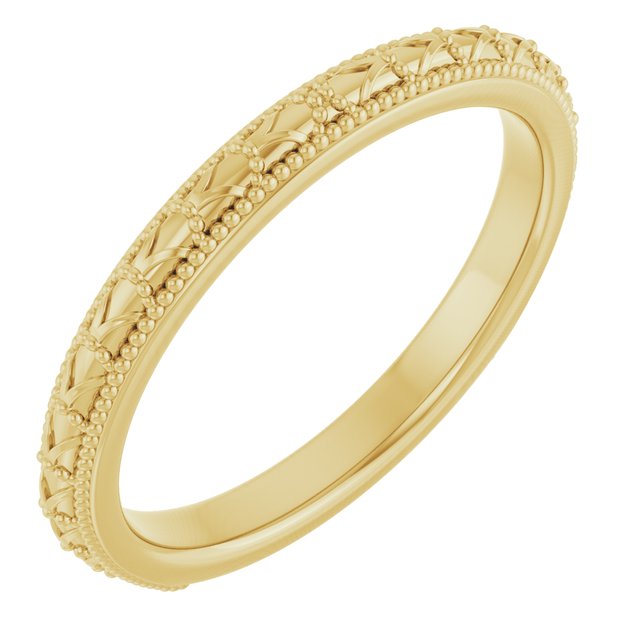 14k Yellow Vintage-inspired Band