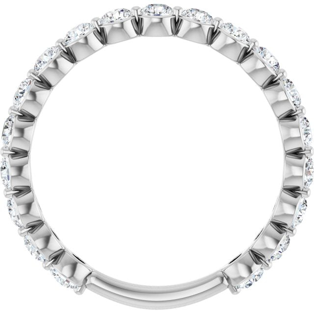 14k White 1 1/6 Ctw Lab-grown Diamond Anniversary Band