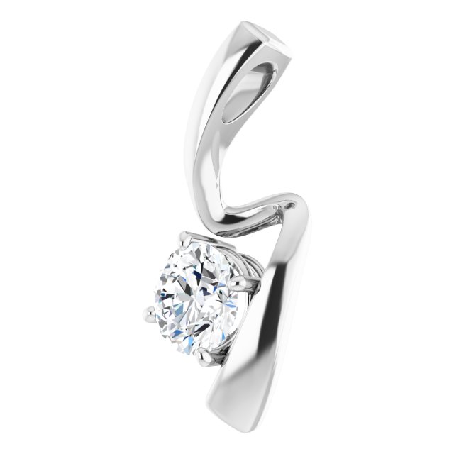 14k White 3/4 Ct Natural Diamond Pendant