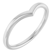 14k White V Contour Band