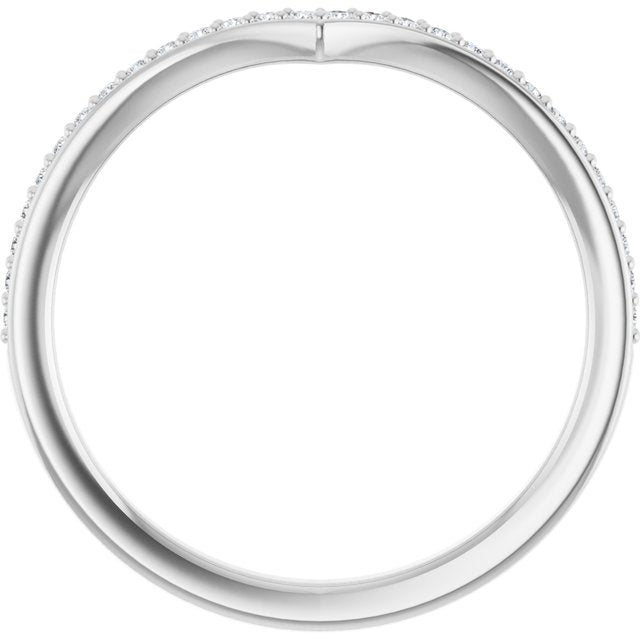 14k White 1/8 Ctw Natural Diamond Band