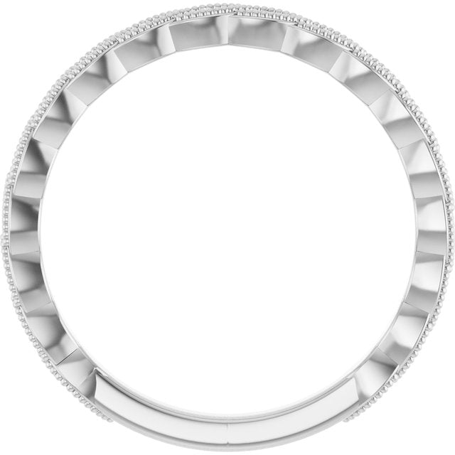 14k White .07 Ctw Natural Diamond Anniversary Band