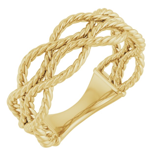 14k Yellow Rope Ring