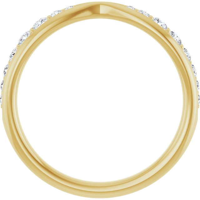 14k Yellow 1/5 Ctw Natural Diamond Pinched Contour Band