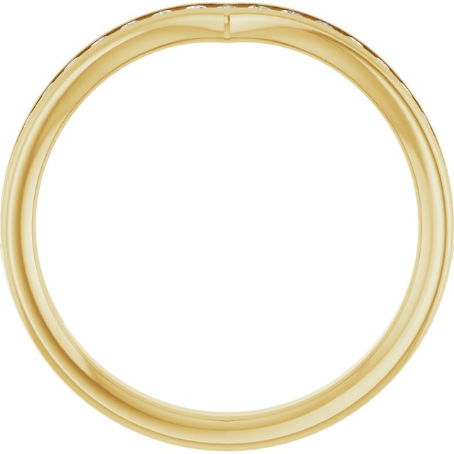 14k Yellow 1/4 Ctw Natural Diamond Contour Band