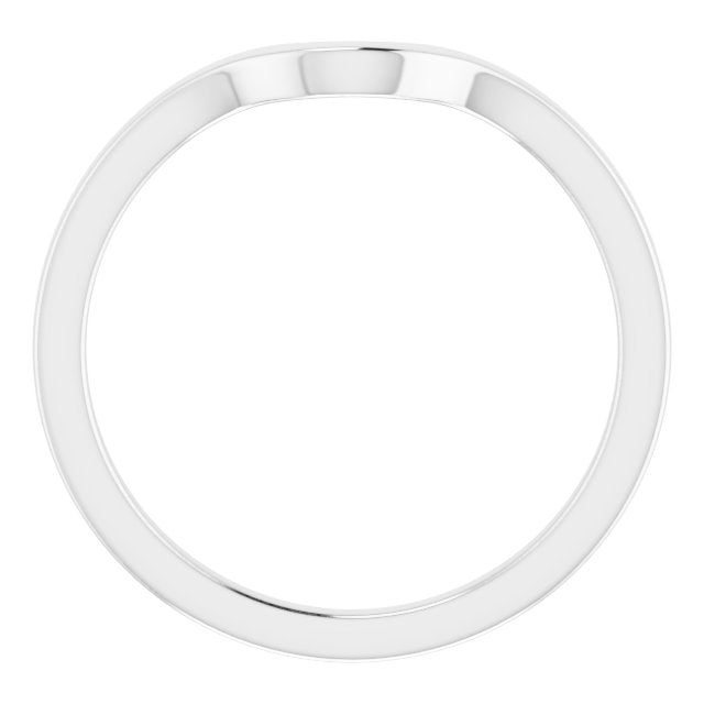 14k White Band For 8x6 Mm Oval Ring