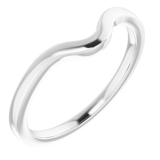 14k White Band For 8x6 Mm Oval Ring