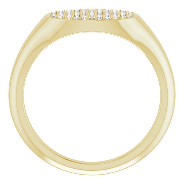 14k Yellow 1/3 Ctw Natural Diamond Signet Ring