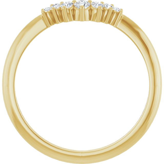 14k Yellow 1/8 Ctw Natural Diamond Contour Band