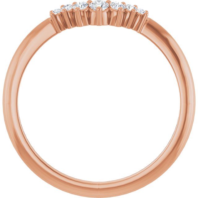 14k Rose 1/8 Ctw Natural Diamond Contour Band