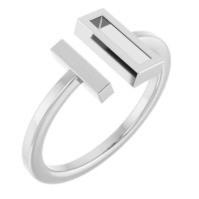 14k White Bar Ring