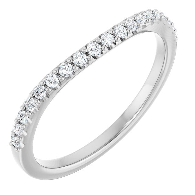 14k White 1/6 Ctw Natural Diamond Matching Band