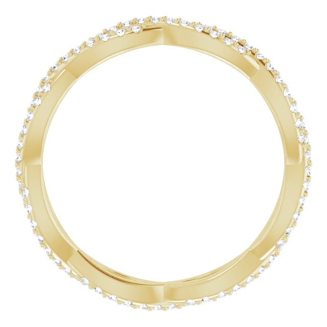 14k Yellow 3/8 Ctw Natural Diamond Infinity-inspired Eternity Band Size 8