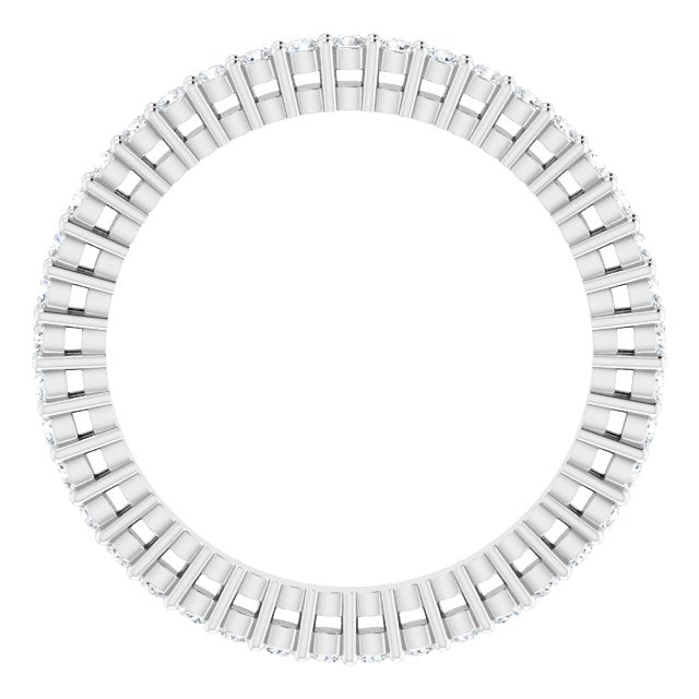 14k White 3/8 Ctw Natural Diamond Eternity Band Size 5.5