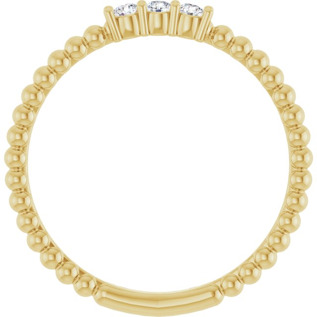14k Yellow 1/10 Ctw Natural Diamond Beaded Ring