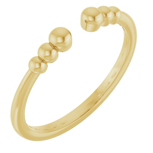 14k Yellow Beaded Ring