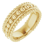 14k Yellow Beaded Ring