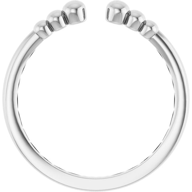 14k White Beaded Ring