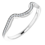 14k White .08 Ctw Natural Diamond Band For 7x5 Mm Oval Ring