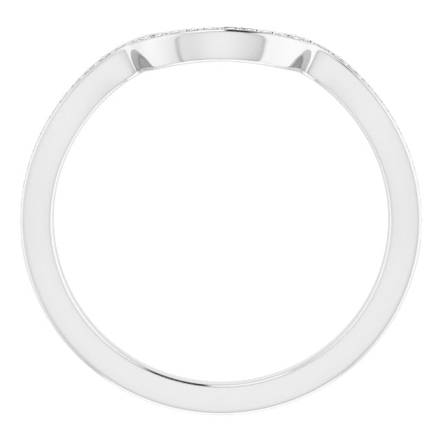 14k White .08 Ctw Natural Diamond Band For 7x5 Mm Oval Ring