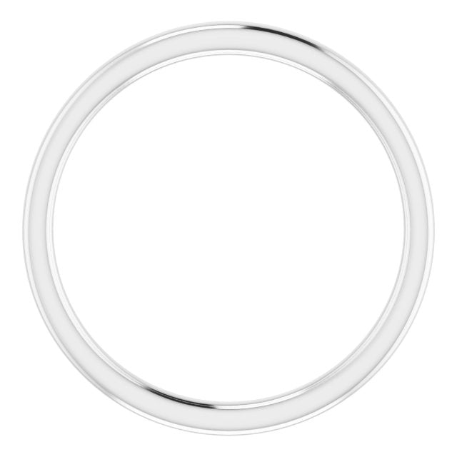 14k White Wedding Band