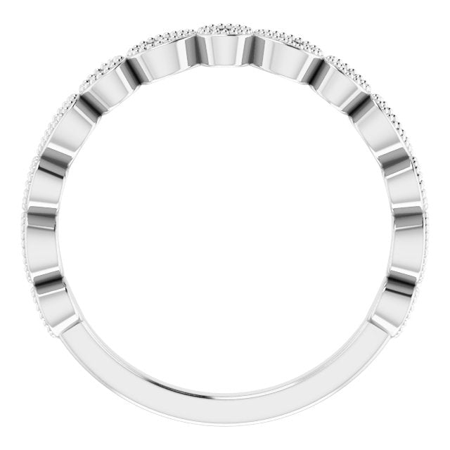 14k White .07 Ctw Natural Diamond Anniversary Band