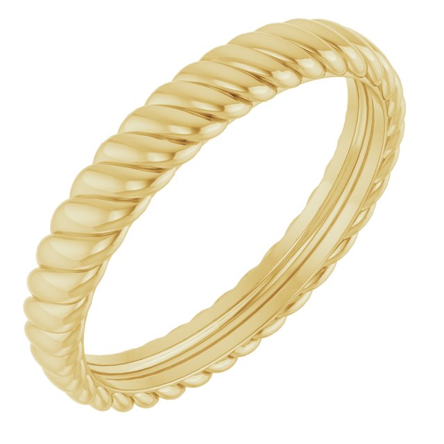 14k Yellow 3.5 Mm Rope Band Size 10