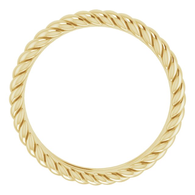 14k Yellow 3.5 Mm Rope Band Size 6