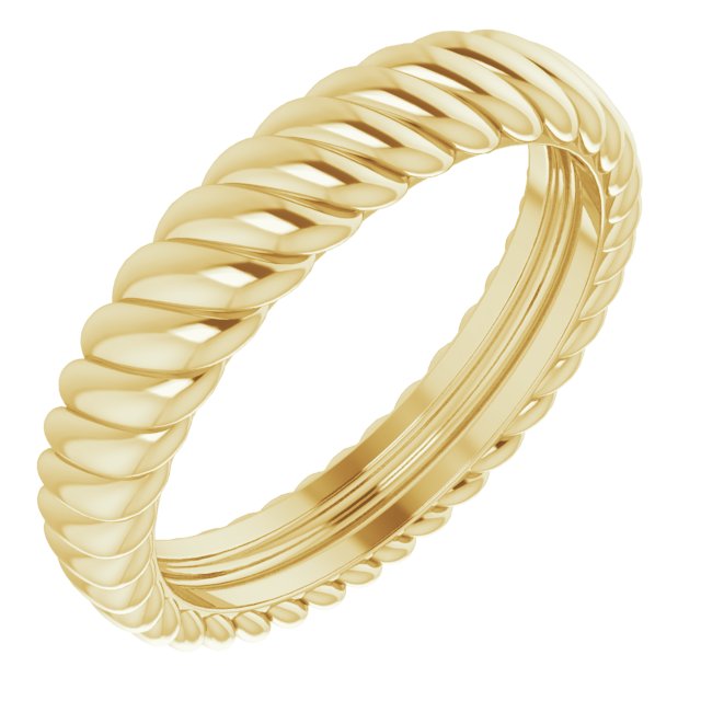 14k Yellow 3.5 Mm Rope Band Size 4