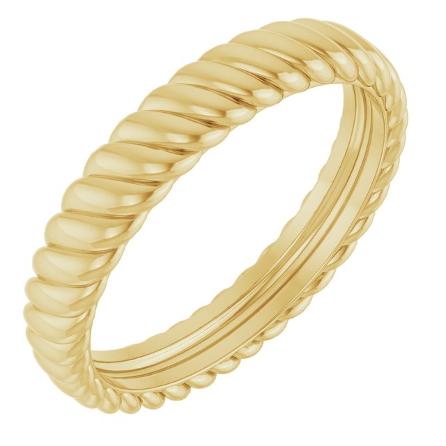 18k Yellow 3.5 Mm Rope Band Size 7